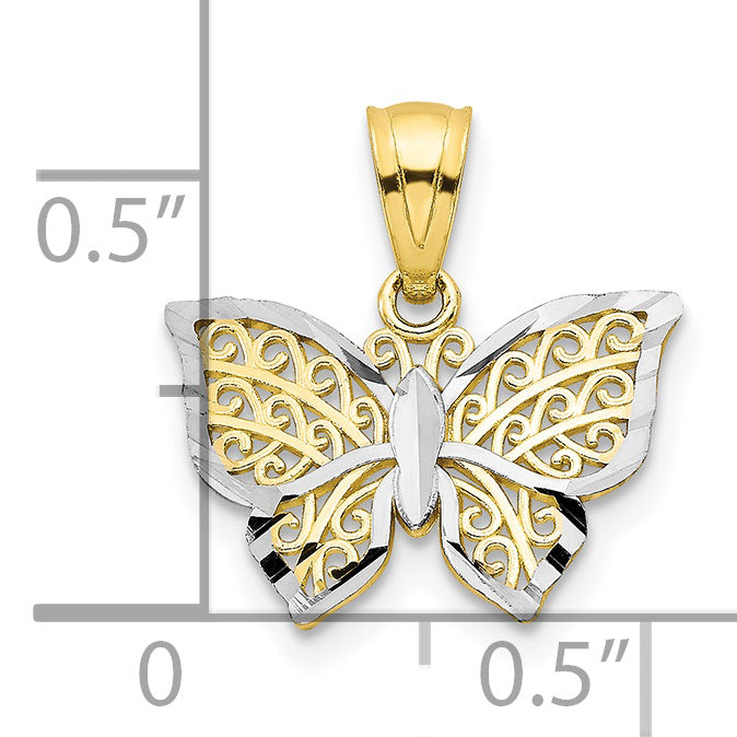 10K w/Rhodium Butterfly Charm