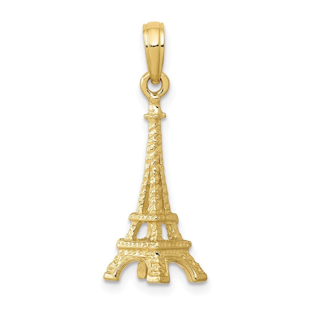 10k Solid Polished 3-D Eiffel Tower Charm