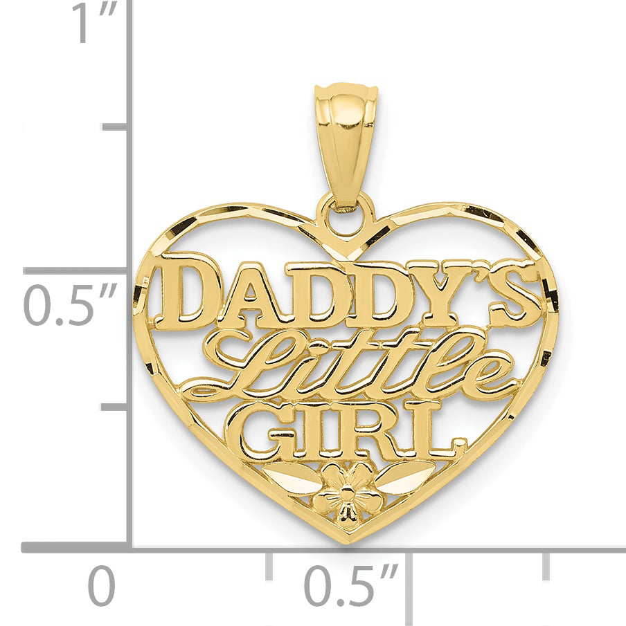 10k D/C Daddys Little Girl Heart Pendant