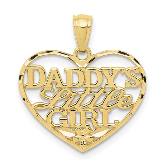 10k D/C Daddys Little Girl Heart Pendant