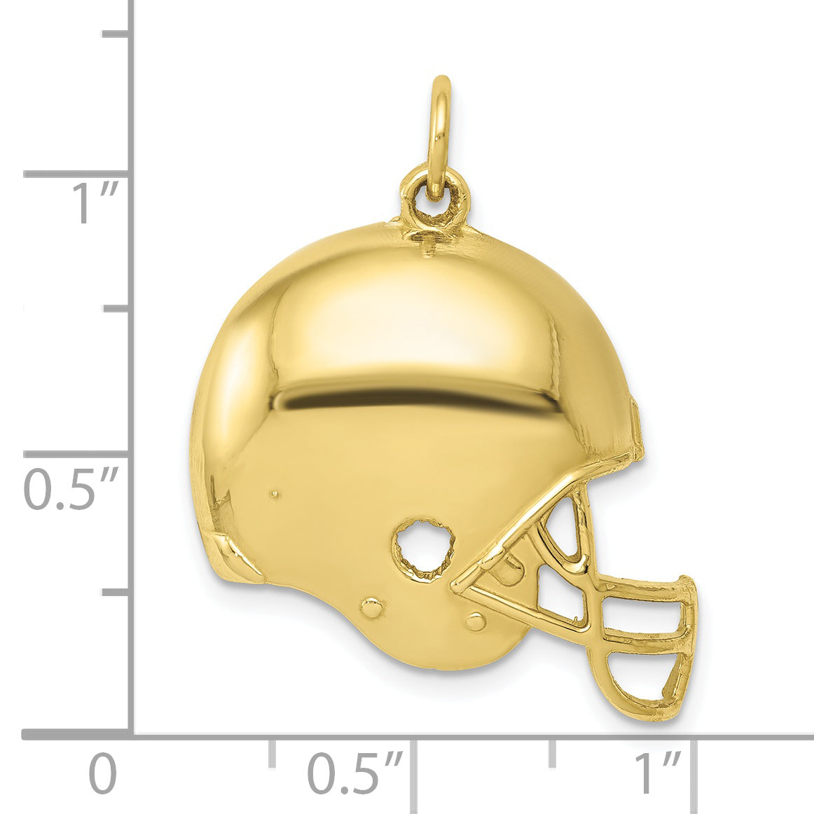 10k Polished Football Helmet Pendant