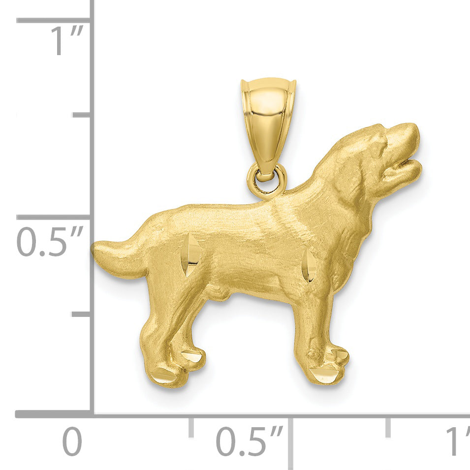 10K Diamond-cut Labrador Retriever Pendant