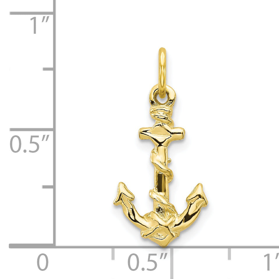 10k Anchor Pendant