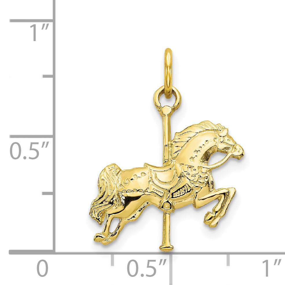 10k Solid Carousel Horse Charm