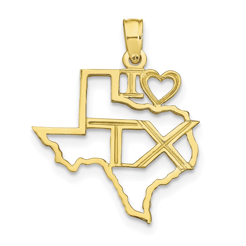 10K Solid Texas State Pendant