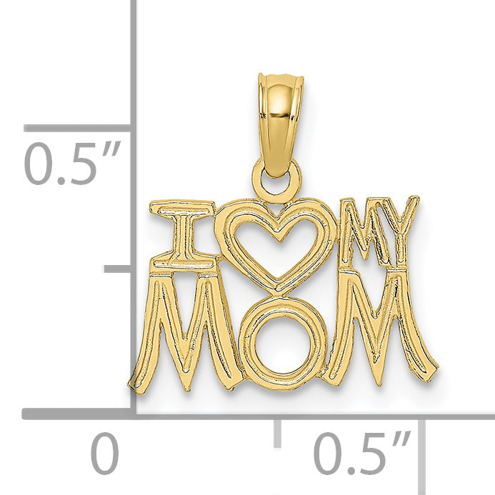 10K I HEART MY MOM Pendant
