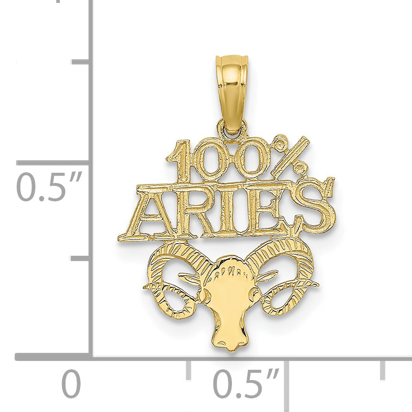 10K 100% ARIES Zodiac Charm