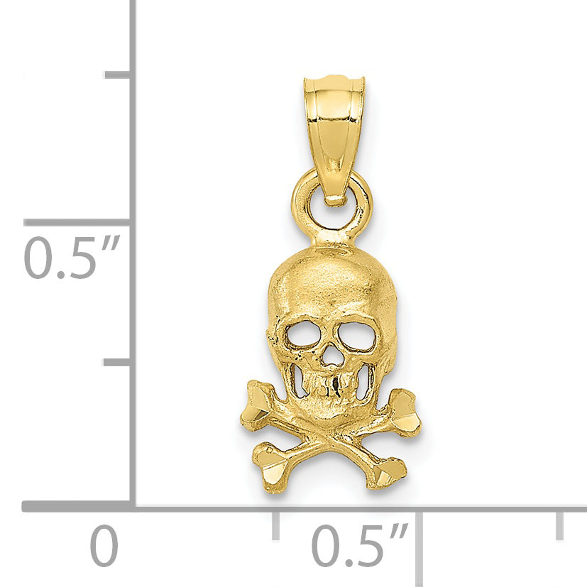 10K Skull and Cross Bones Pendant