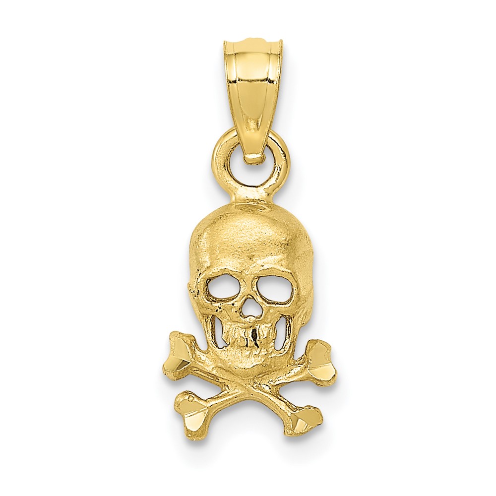 10K Skull and Cross Bones Pendant