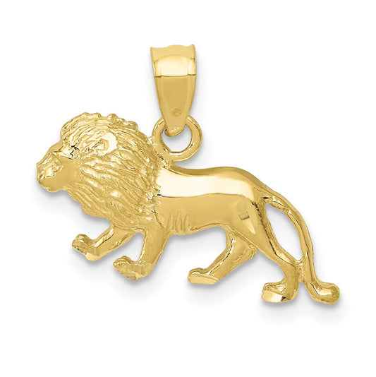 10K Diamond-cut Lion Pendant