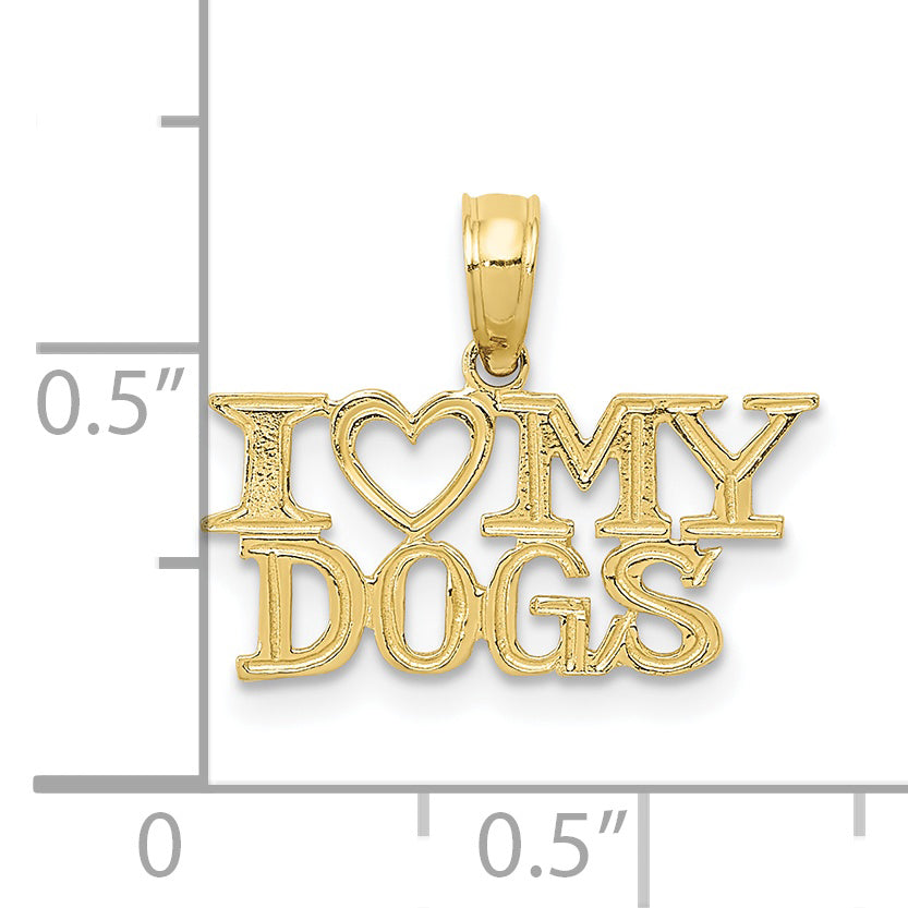 10K I HEART MY DOGS Pendant
