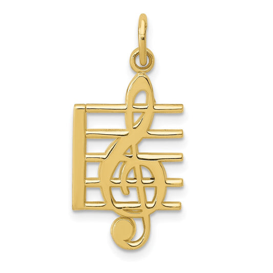 10K Music Note Charm