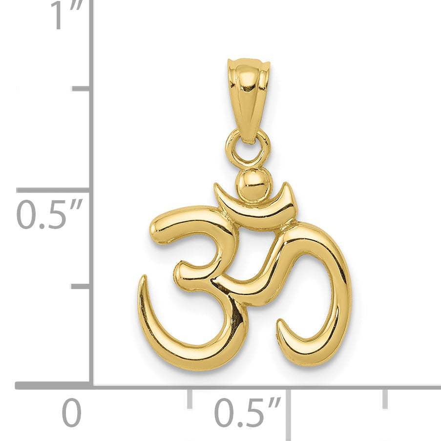 10k Gold Polished Om Symbol Pendant