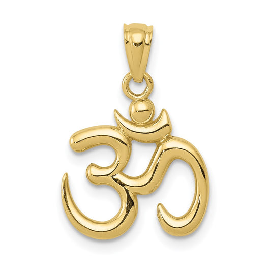 10k Gold Polished Om Symbol Pendant
