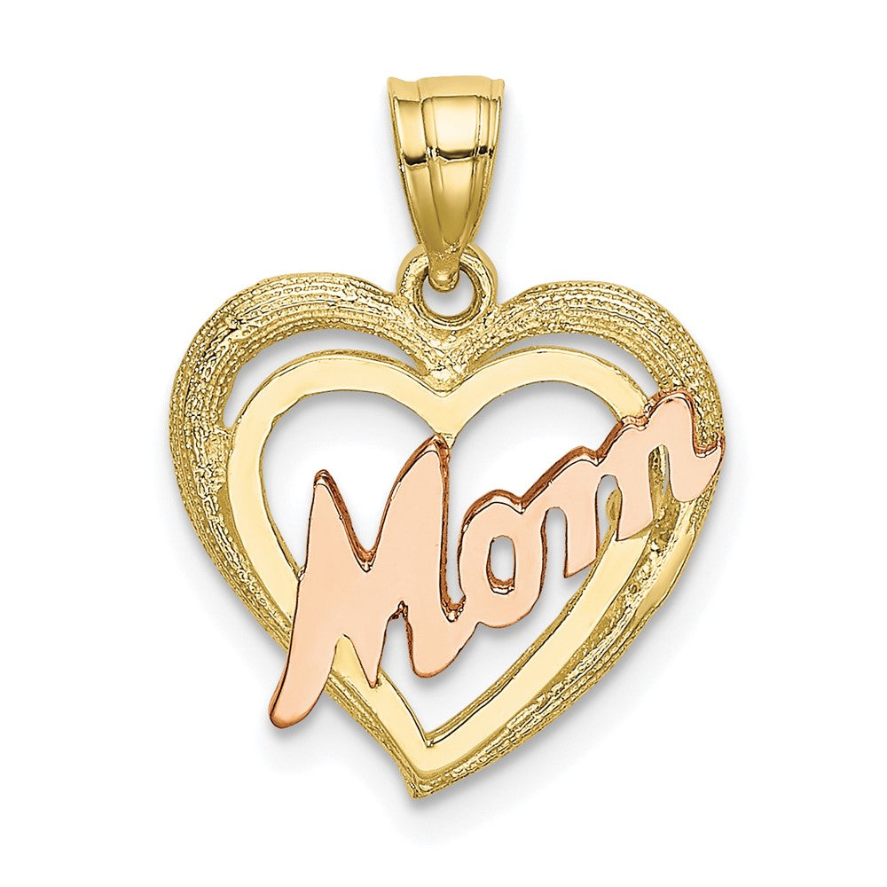 10k Two-Tone MOM Heart Charm