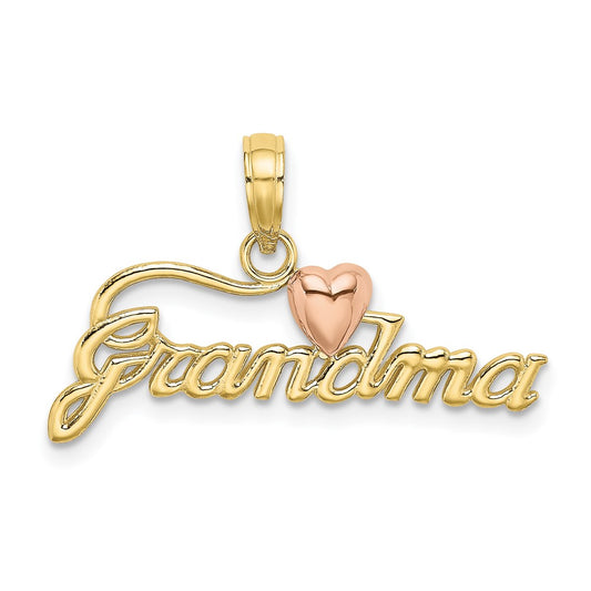 10k Two-Tone GRANDMA w/ Heart Charm