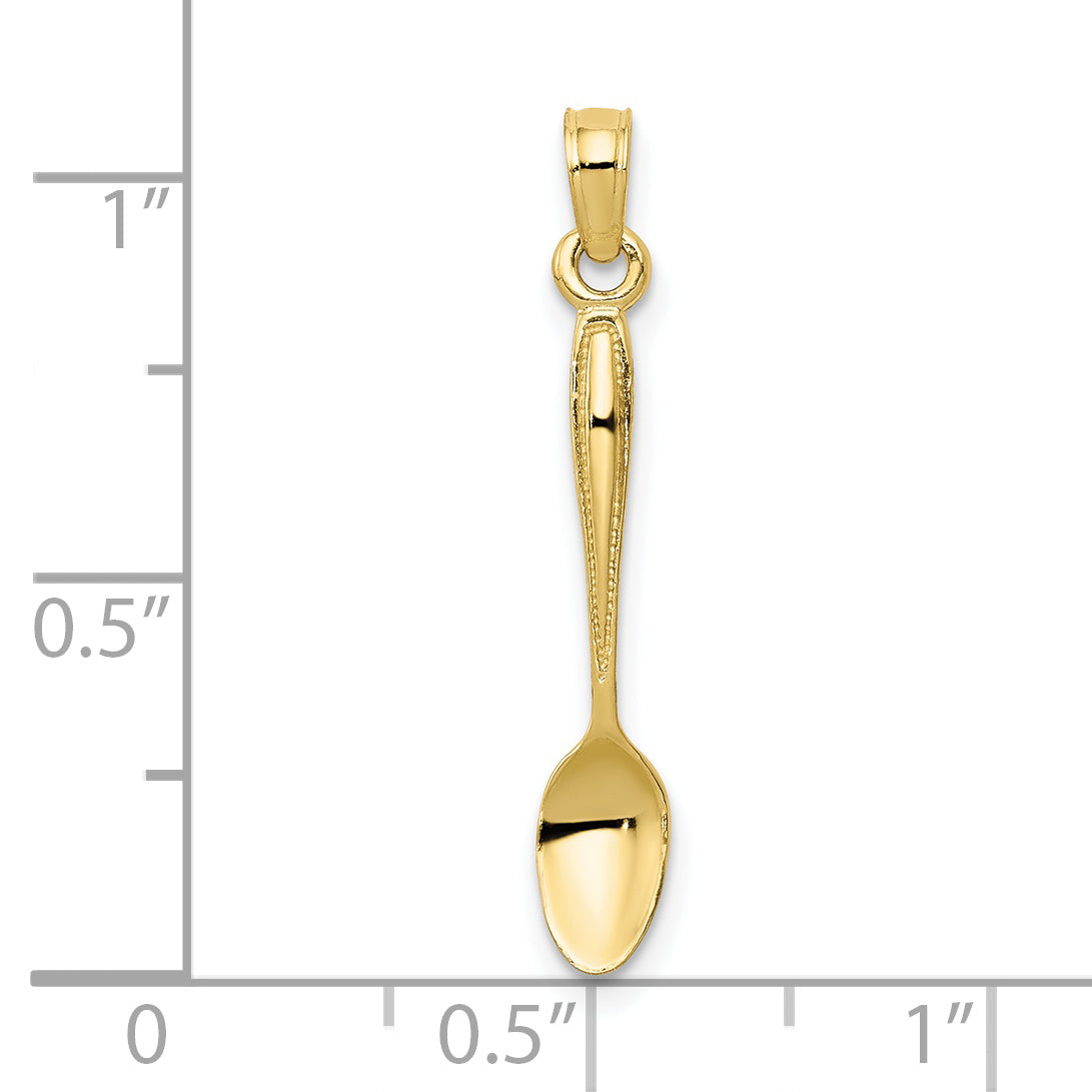 10K 3-D Table Spoon Pendant