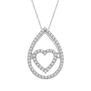 LADIES PENDANT 1/5 CT ROUND DIAMOND 10K WHITE  GOLD  (CHAIN NOT INCLUDED)