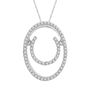 LADIES PENDANT 1/5 CT ROUND DIAMOND 10K WHITE & ROSE GOLD  (CHAIN NOT INCLUDED)