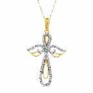 LADIES PENDANT 1/3 CT ROUND DIAMOND 10K YELLOW/WHITE GOLD (CHAIN NOT INCLUDED)