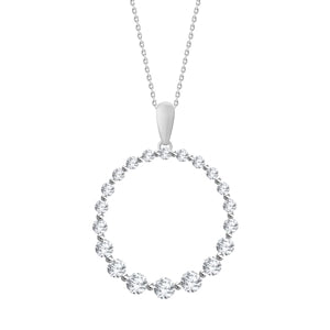 LADIES PENDANT 3/4 CT ROUND DIAMOND 10K WHITE GOLD (CHAIN NOT INCLUDED)