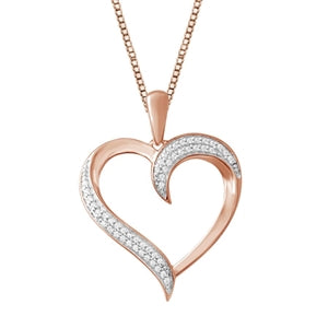 LADIES PENDANT 1/10 CT ROUND DIAMOND 10K ROSE GOLD (CHAIN NOT INCLUDED)