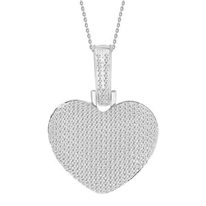 LADIES PENDANT 1 CT ROUND DIAMOND 10K WHITE GOLD (CHAIN NOT INCLUDED)
