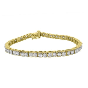 LADIES BRACELET 2 CT ROUND DIAMOND 10K YELLOW GOLD