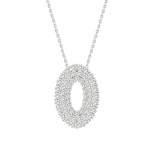 LADIES PENDANT WITH CHAIN 1 CT ROUND DIAMOND 14K WHITE GOLD (CHAIN INCLUDED)