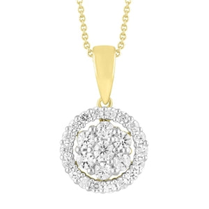 LADIES PENDANT 1/2 ROUND DIAMOND 10K YELLOW GOLD