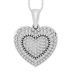 LADIES PENDANT 1/2 CT  ROUND DIAMOND 10K WHITE GOLD (CHAIN NOT INCULEDED)