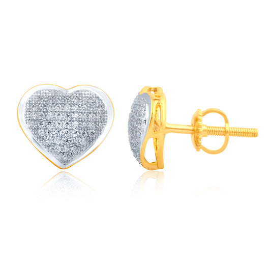 SP PRICE- 10K 0.22CT D- MICROPAVE EARRING " HEART "