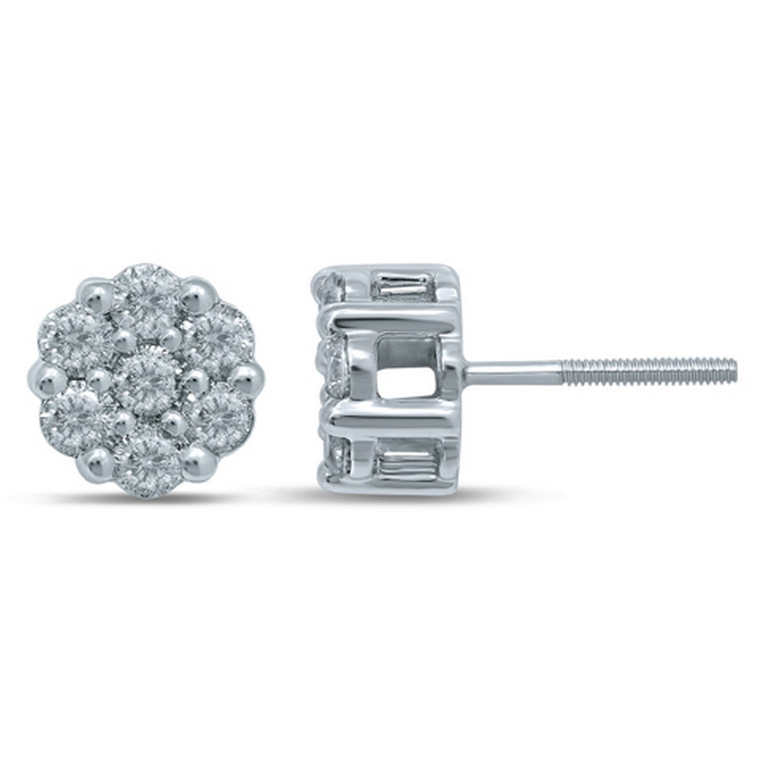 10K 0.94-1.06CT D-FLOWER EARRING