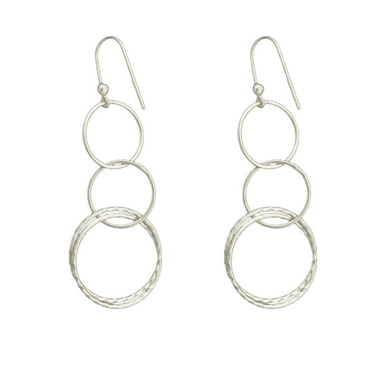 Sterling Silver Three Linked Circles Earring