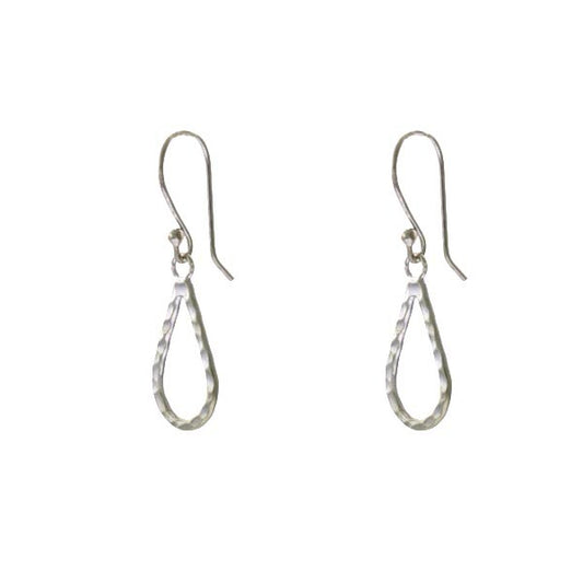 Sterling Silver Earrings with Tear-Drop Shape Charm