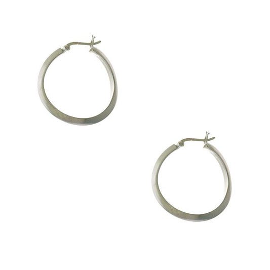 Sterling Silver Medium Twisted Circle Hoop Earrings