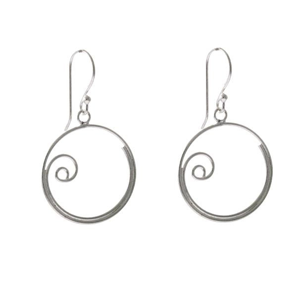 Sterling Silver Dangling Circle Earrings