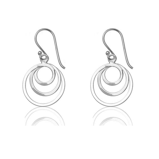 Sterling Silver Triple Circle Earrings