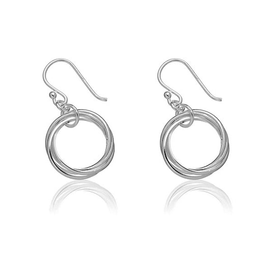 Sterling Silver 3-Circle Earrings