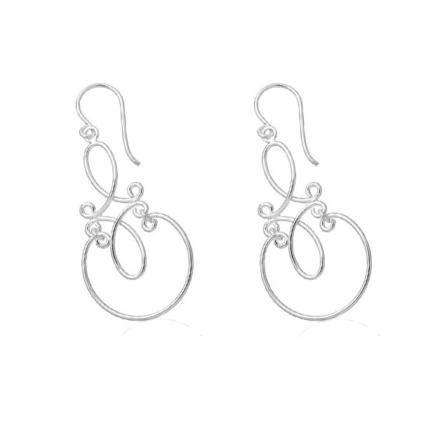 Sterling Silver Fancy Designed Earring