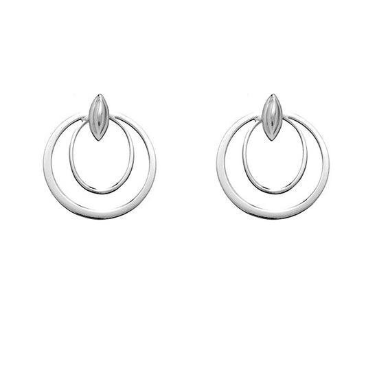 Sterling Silver Double Circles Earrings
