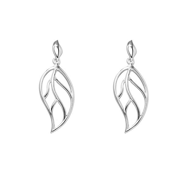 Sterling Silver Leaf Earrings