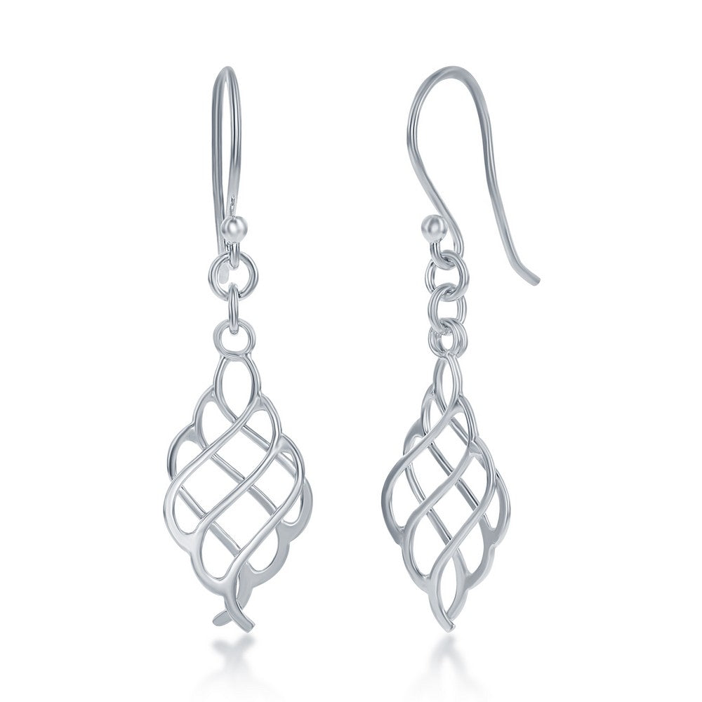 Sterling Silver Small Twisted Wire Two-Piece Earrings