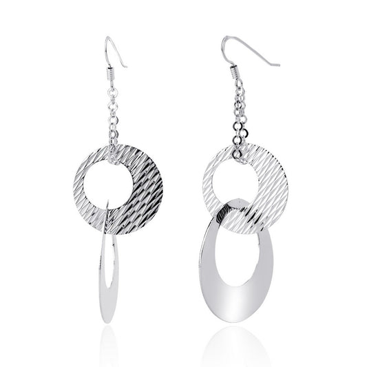 Sterling Silver D-C and Silver Circles Earrings