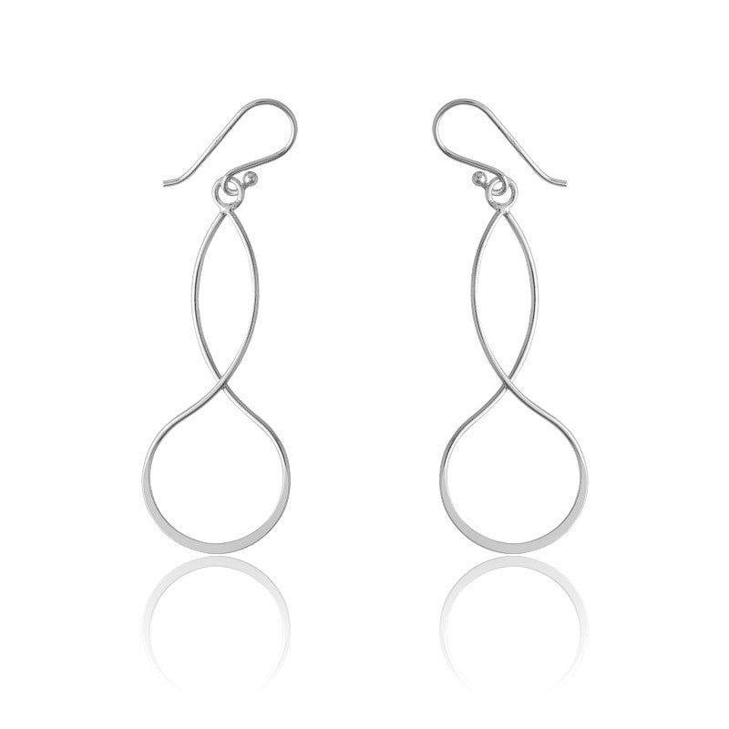 Sterling Silver Large Oval and Circle Earrings