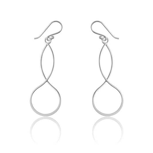 Sterling Silver Large Oval and Circle Earrings