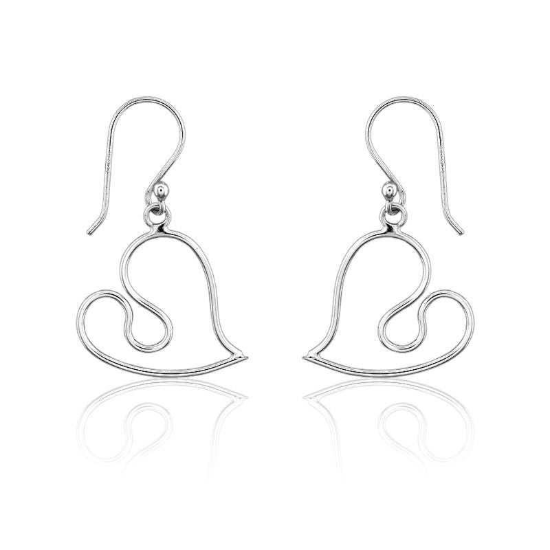 Sterling Silver Swirly Heart Earrings