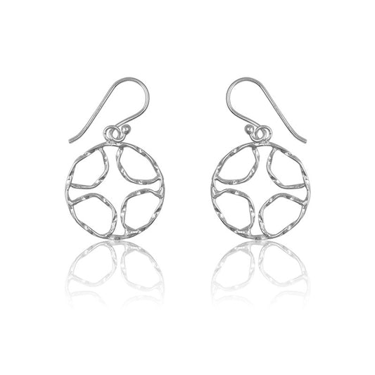 Sterling Silver Open Designed Circle Earrings