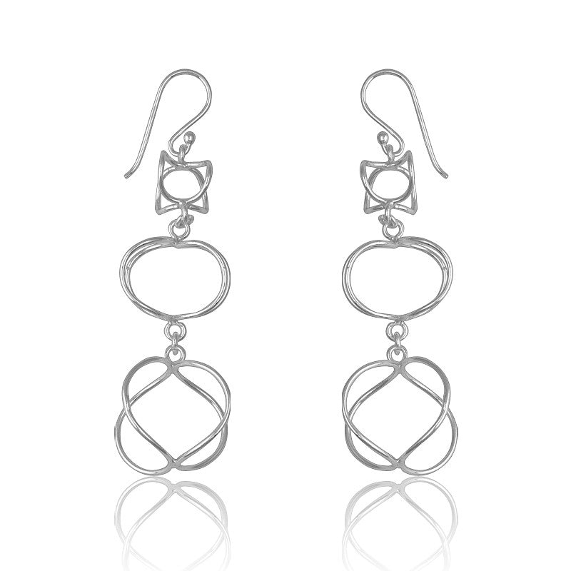 Sterling Silver Multi-Layer Designed Earrings