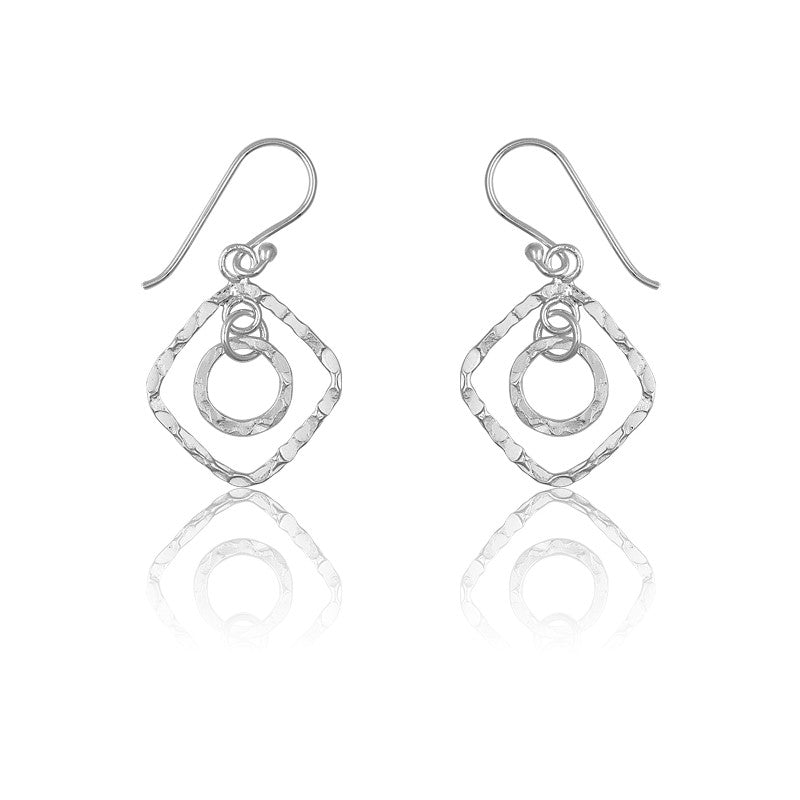 Sterling Silver Double Open Heart Earrings